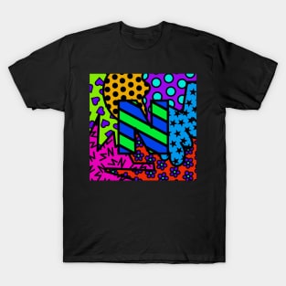 Alphabet Series - Letter N - Bright and Bold Initial Letters T-Shirt